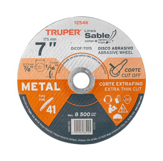 Disco corte metal